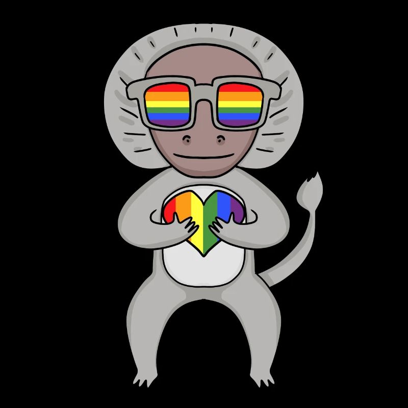 LGBT Tier Affe hamadryad Regenbogen