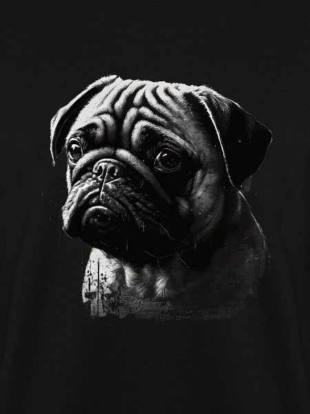 Mops-schablonen-design Weiß Und Schwarz
