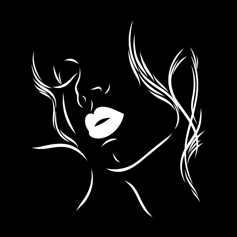 Feminine Silhouette mit sinnlichen Lippen