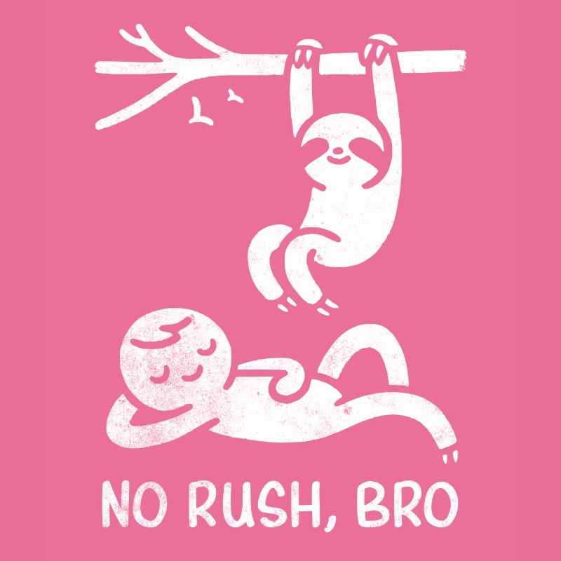 No Rush Sloth and Human Doodle Tee