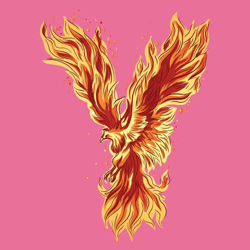 Phoenix Rising Fire Bird Mythical Artwork