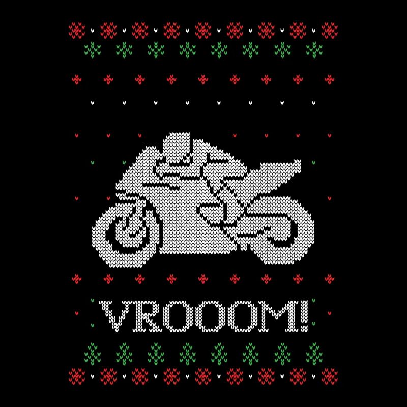 Motorrad hässliche Weihnachtsstrickjacke Design