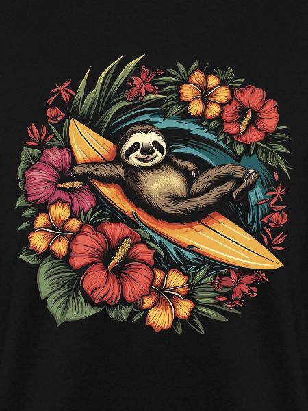 Faultier Surfer Lustig Geschenk
