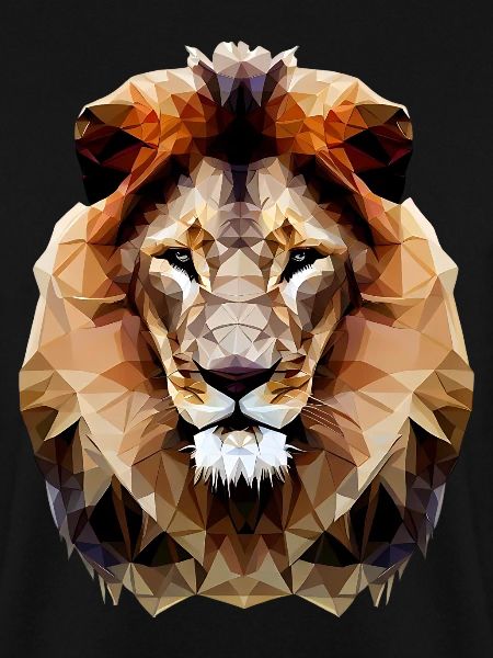 Modern polygon lion