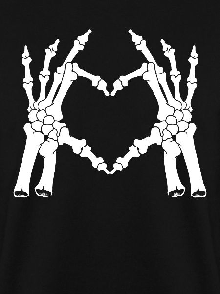 Finger Herzform - Skeletthand