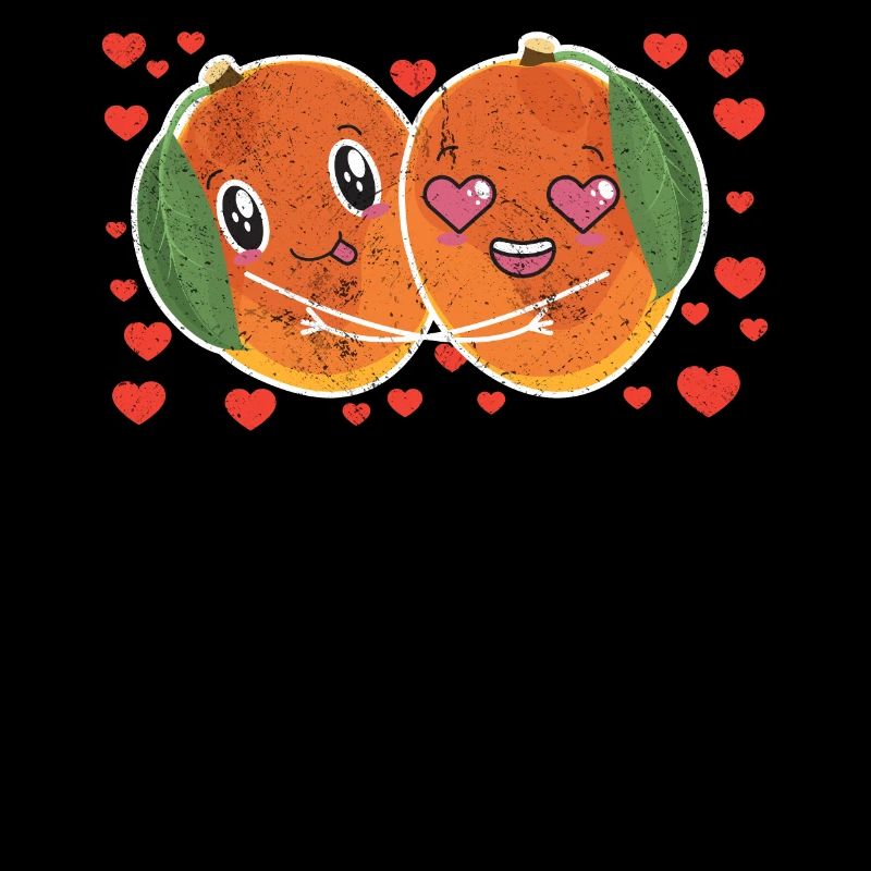 Cute Mango Couple Hugging Mango Fruit Lovers