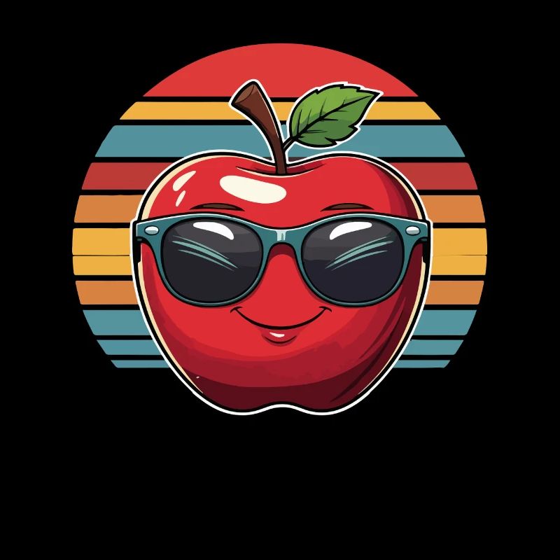 Apfel mit Sonnenbrille