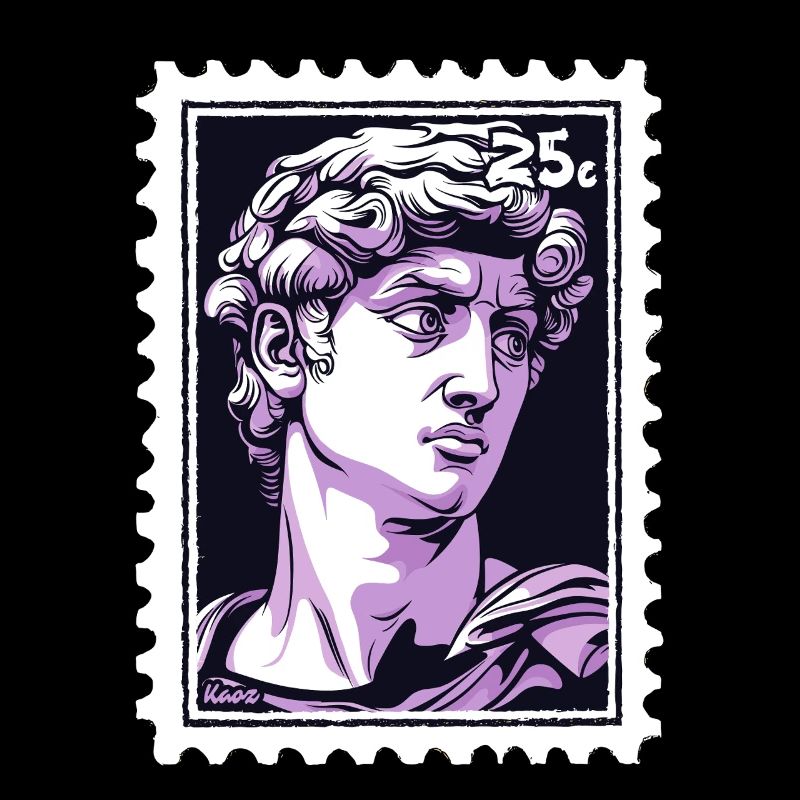 David from Florence Postage Stamp – Classic in Purple