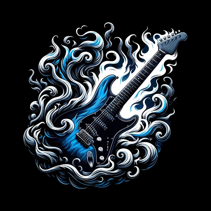 E-Gitarre mit Flammen