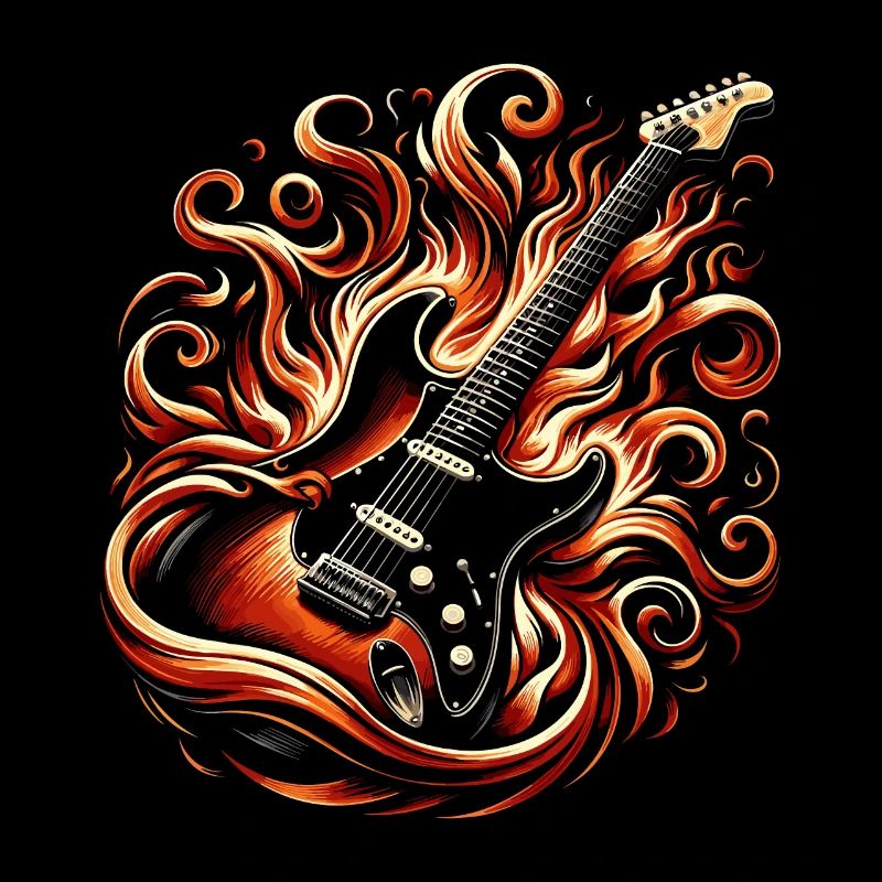 E-Gitarre mit Flammen