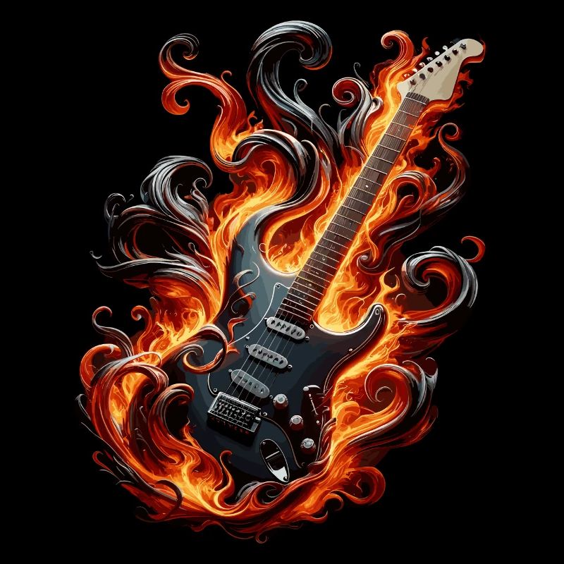 E-Gitarre mit Flammen