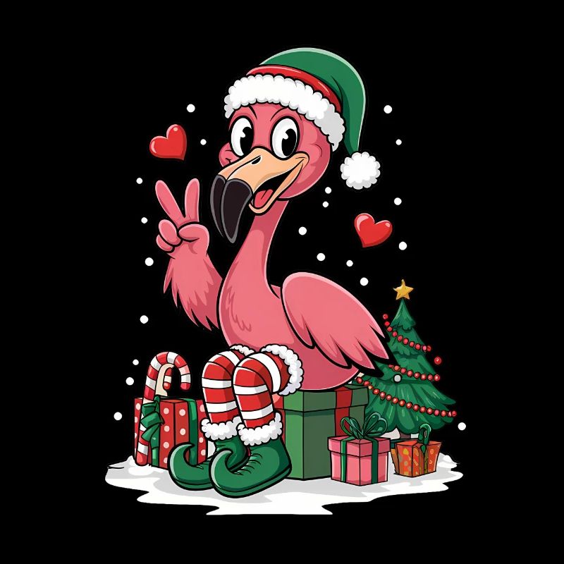 Flamingo Elfe Weihnachten Friedenshand