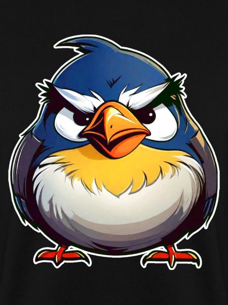 Kleiner grimmiger dicker Vogel