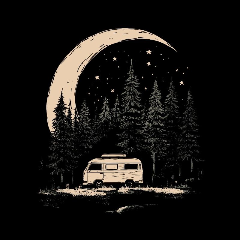 Camper Mond Wald