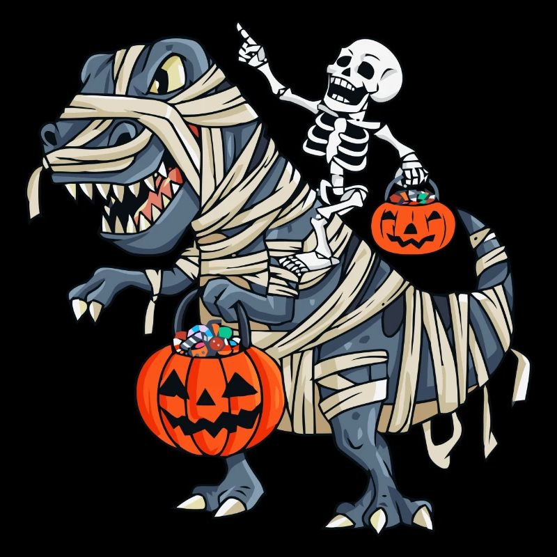 Skeleton Riding Mom Dinosaur