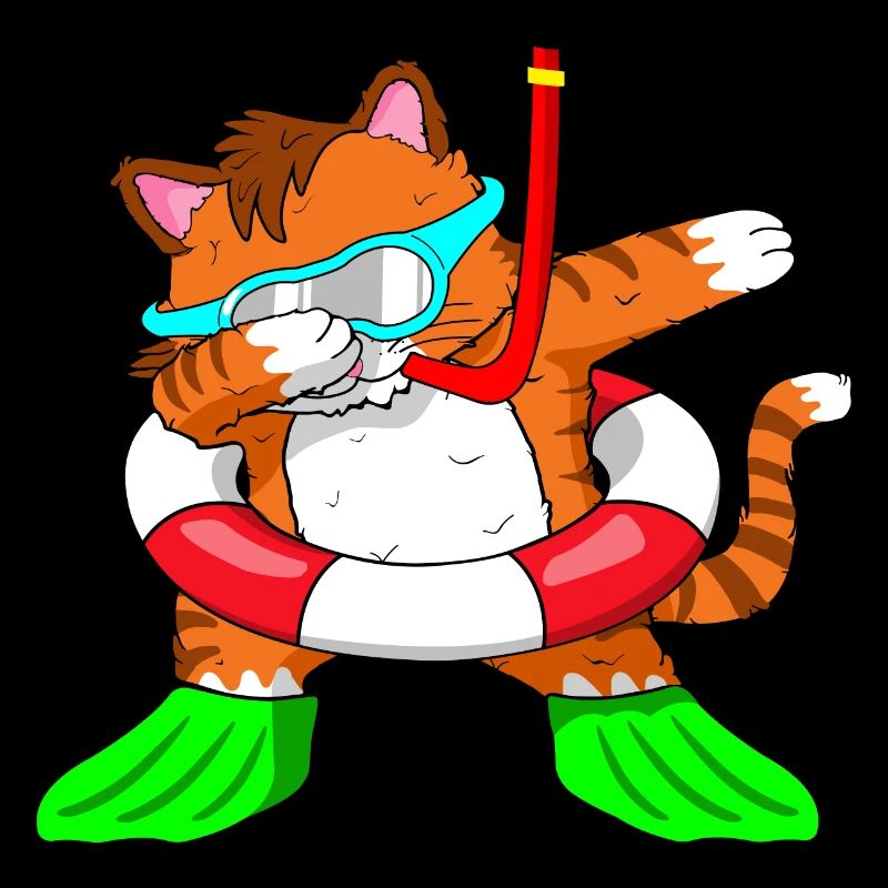 Dabbing Cat cat summer vacation