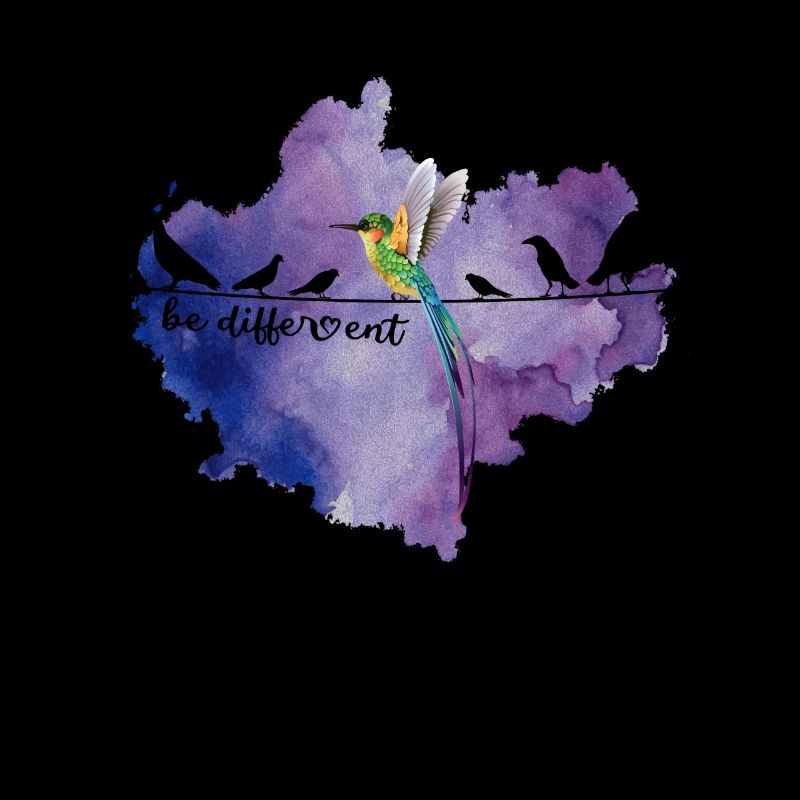 Be Different Süßes Vogel Colibri Sei Anders Spruch