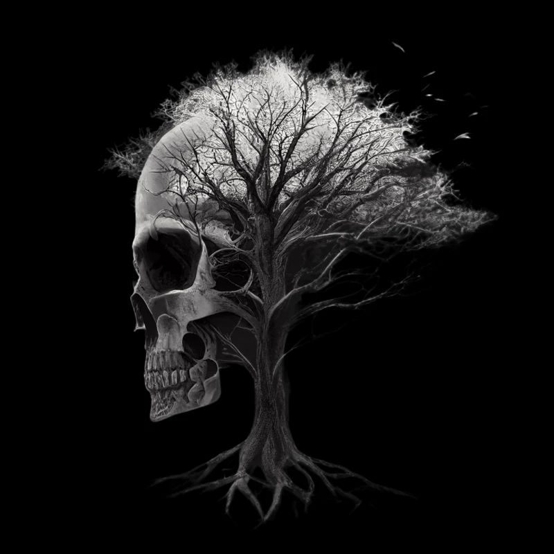 Skull with tree