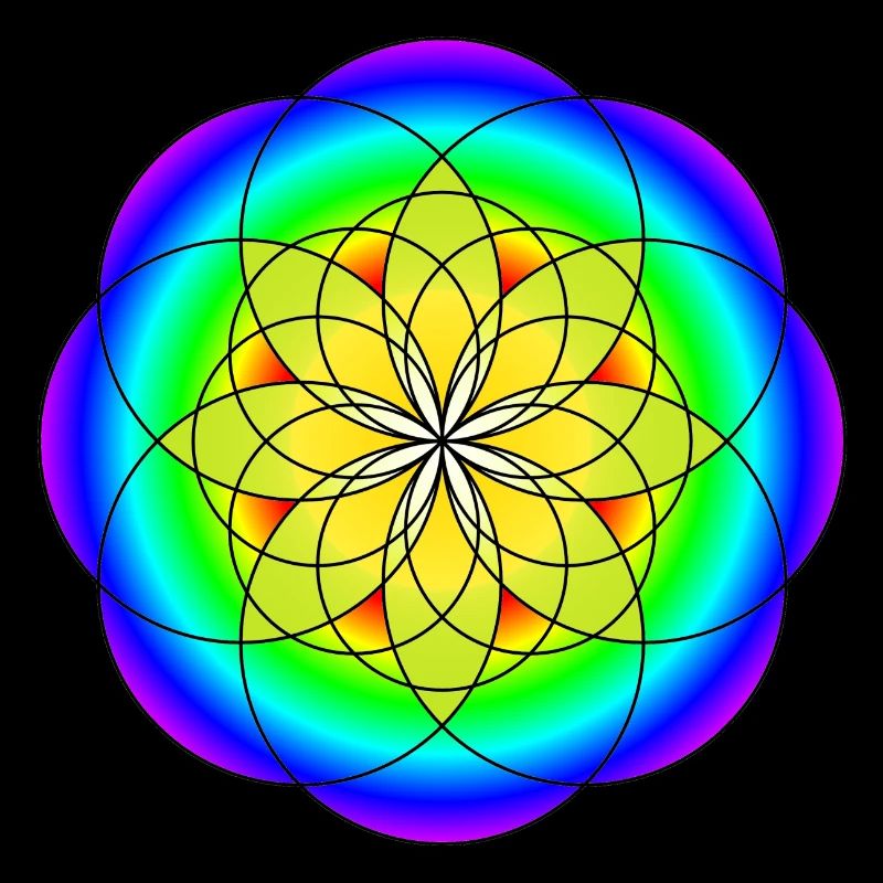 Rainbow Circle Flower