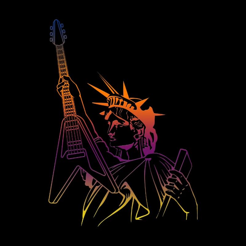 Rocker Statue de la Liberté - Guitare - Rock