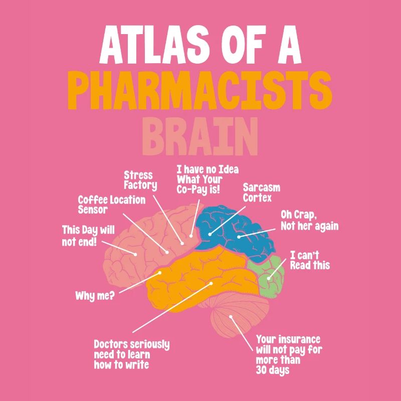 Pharmacists brain Pharmacy Technician Stud