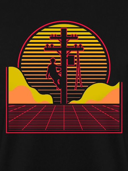 Vaporwave Retro Lineman