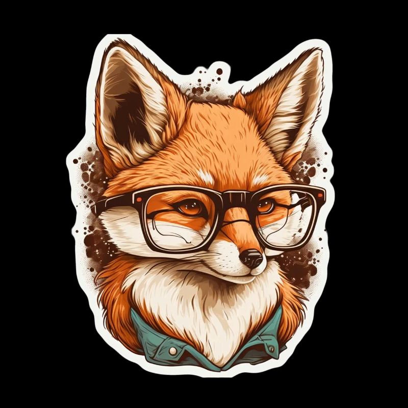 Cute fox with reading glasses Reading fox book lover
