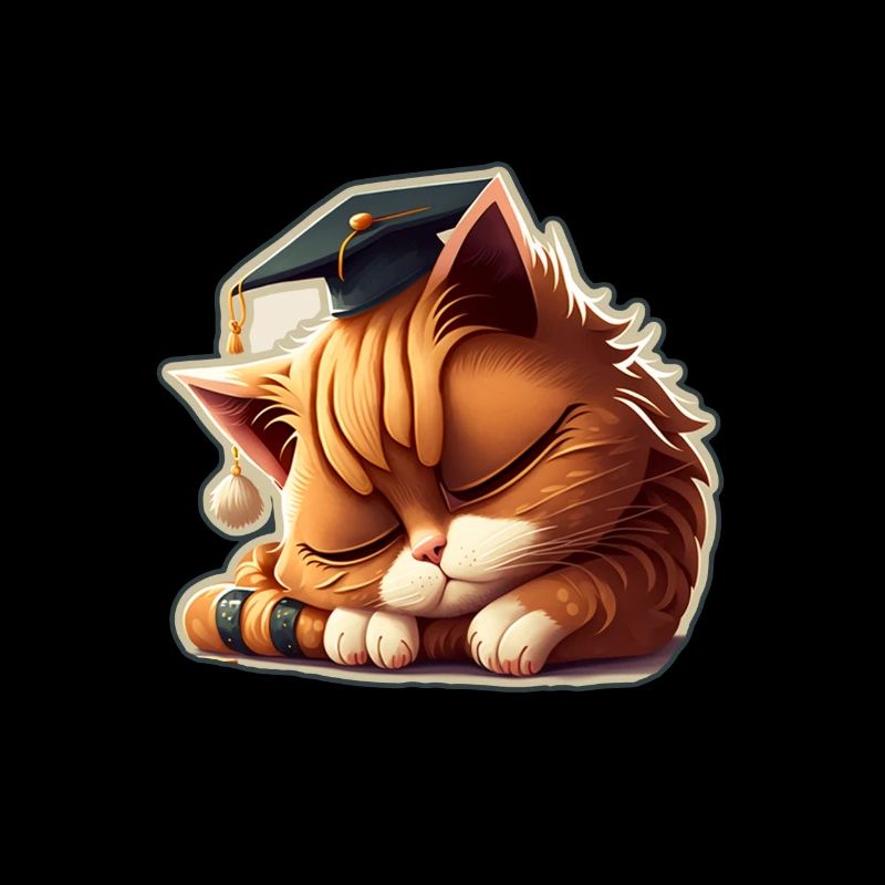 Abschluss Schlafen Katze Uni Master Bachelor