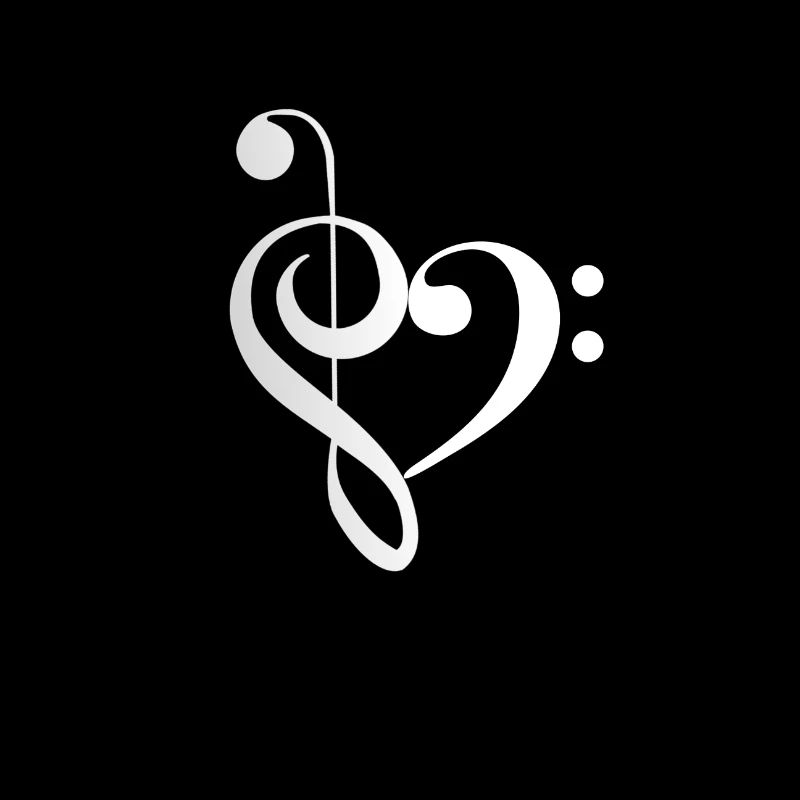 Heart Music Clef Basse Clef