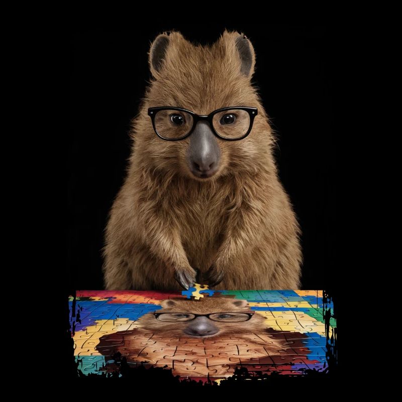 Quokka spielt Puzzle Geschenk