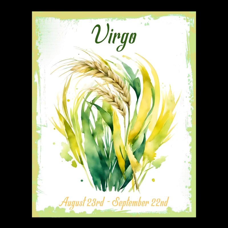 Signes du zodiaque à l’aquarelle : Vierge la moissonneur