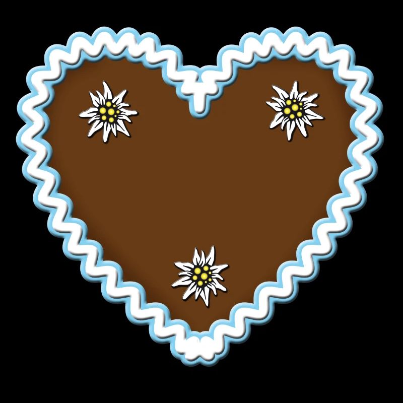 Lebkuchenherz Edelweiss + Dein Text / Gingerbread