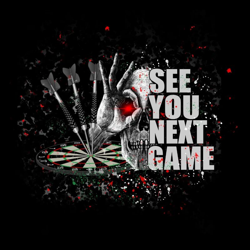 Dart Skull Motif Cool Graphic Multicolor with Skull