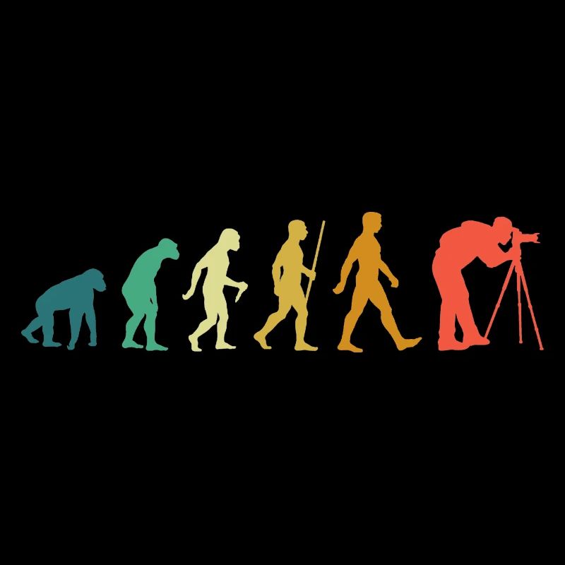 Photographie Évolution, photographe avec caméra objectif