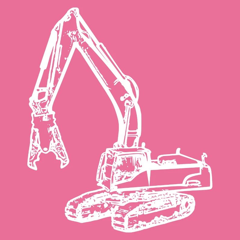 Excavator demolition grapple grapple white