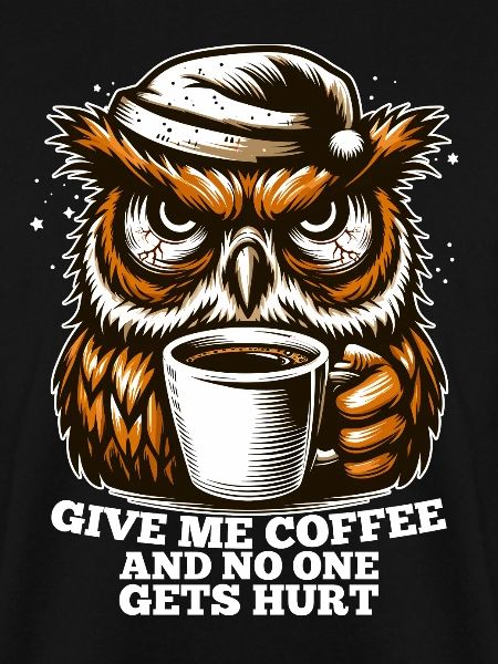 Eule Kaffee müde Geschenk