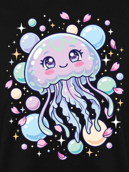 Pastellfarbene Kawaii-Quallenästhetik
