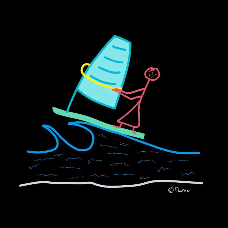 Figures de bâton de planche à voile, activité de l'eau de sport