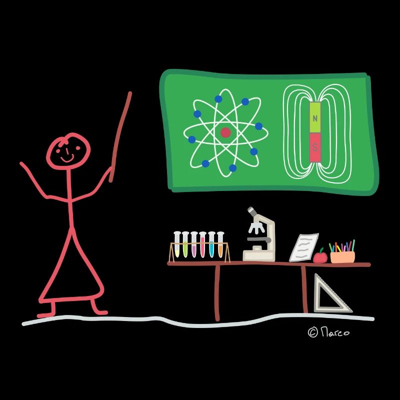 Figure de bâton enseignant étudiant, chimie physique