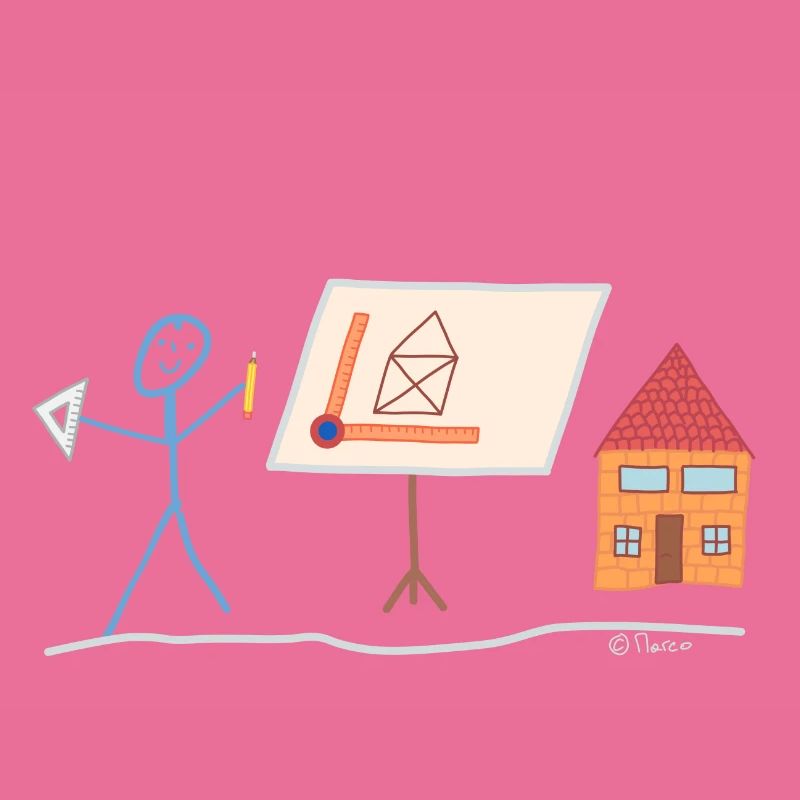 Dessinateur de bâton planificateur Constructeur Travail