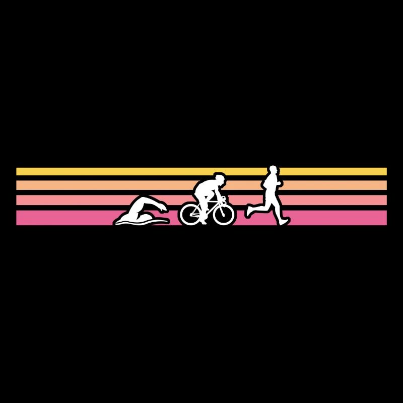 Retro triathlon triathlete