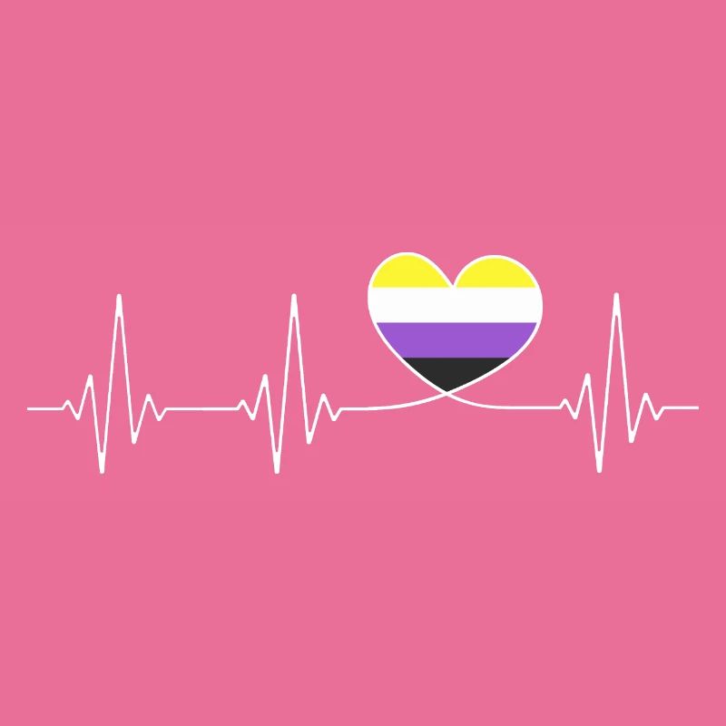 Non Binary Heartbeat Non Binary Pride Month CSD