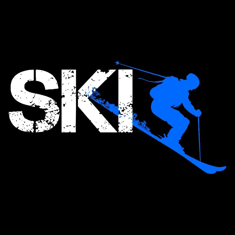 Ski-Design in blau und weiß
