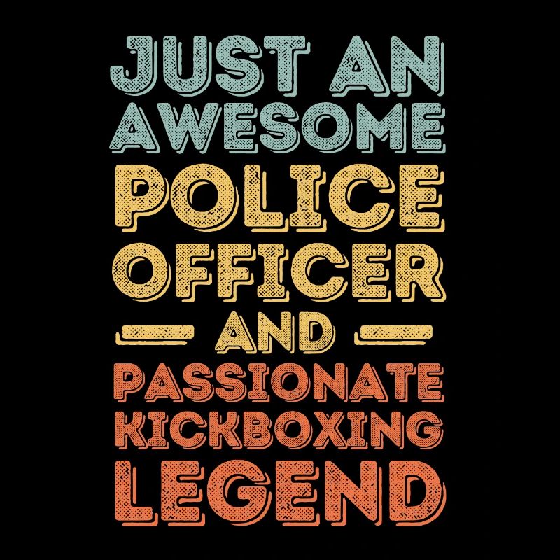 Policeman kickboxing retro
