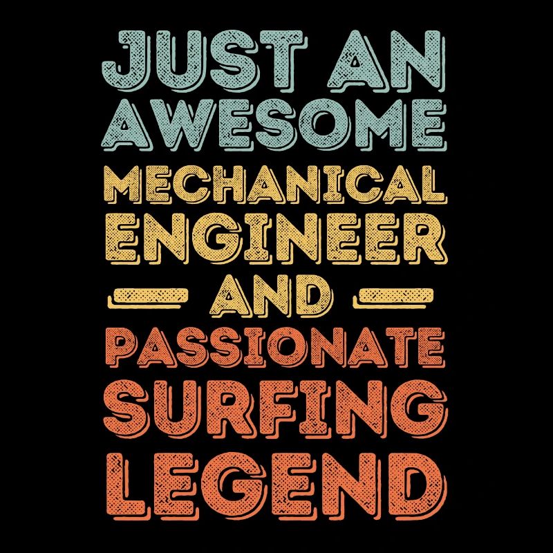 Mechanical Engineer Surfing retro