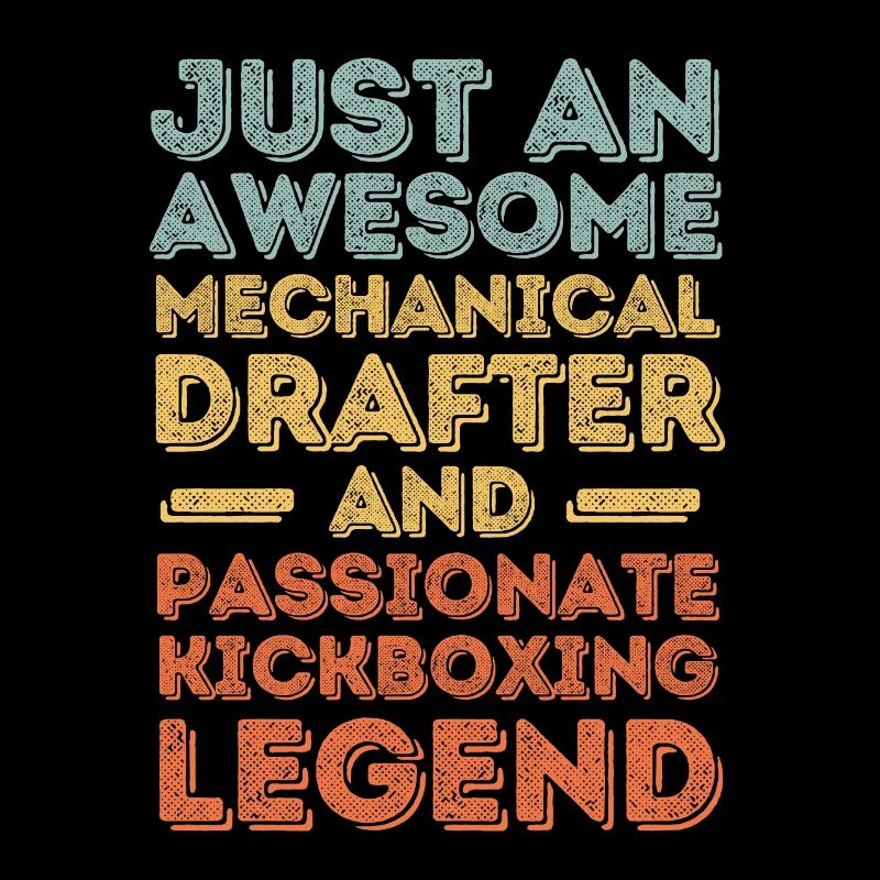 Technischer-Zeichner Kickboxen retro