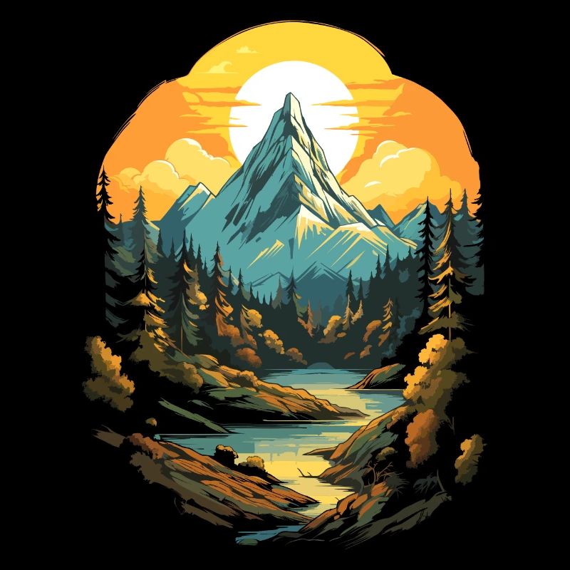 Montagnes au coucher du soleil