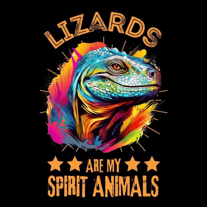 Bunter Komodowaran Farbkleckse Farbspritzer