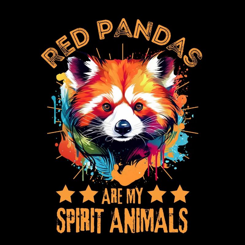 Des taches de peinture Panda roux éclaboussent des éclaboussures de peinture