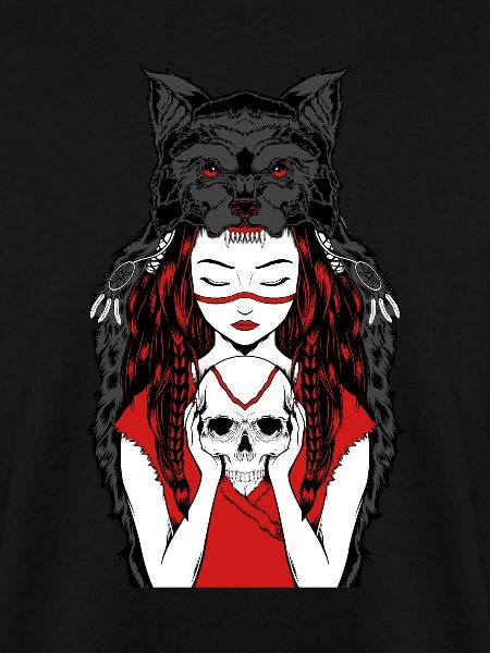 Werwolf Frau Totenkopf Geschenk